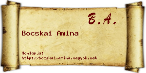 Bocskai Amina névjegykártya
